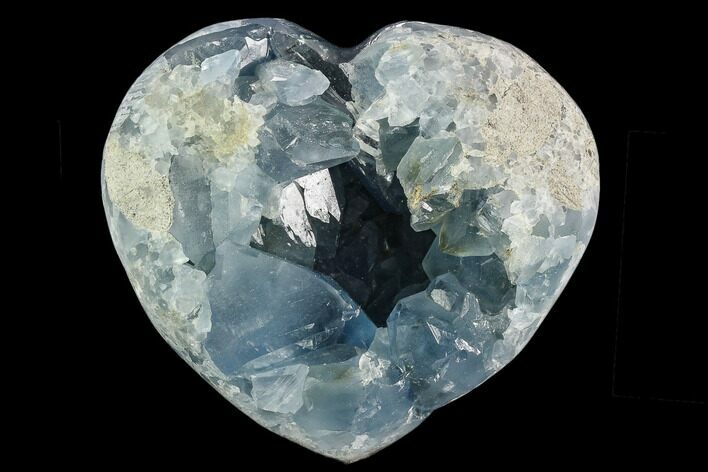 Crystal Filled Celestine (Celestite) Heart Geode - Madagascar #126652